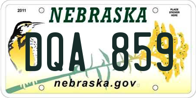NE license plate DQA859