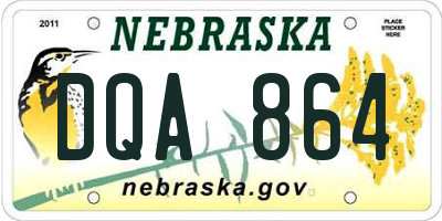 NE license plate DQA864