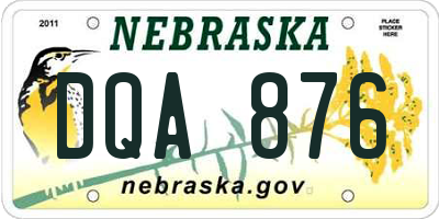NE license plate DQA876