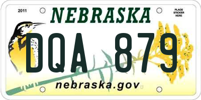 NE license plate DQA879