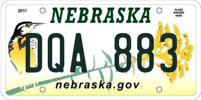 NE license plate DQA883