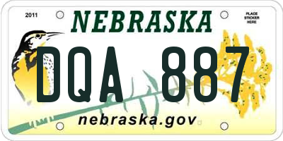 NE license plate DQA887
