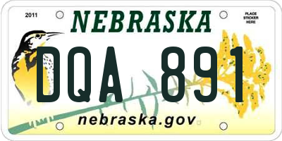 NE license plate DQA891