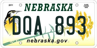 NE license plate DQA893