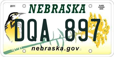 NE license plate DQA897