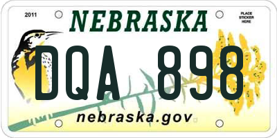 NE license plate DQA898