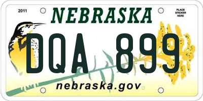 NE license plate DQA899
