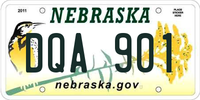 NE license plate DQA901