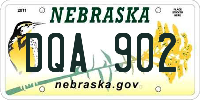 NE license plate DQA902