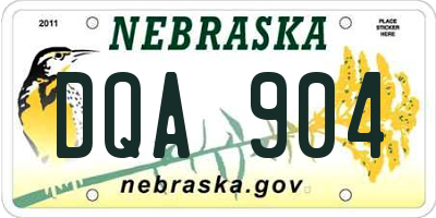 NE license plate DQA904