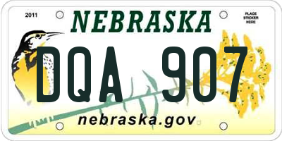 NE license plate DQA907