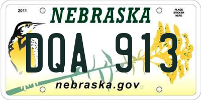 NE license plate DQA913