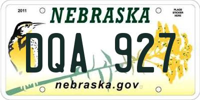 NE license plate DQA927