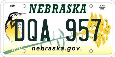 NE license plate DQA957