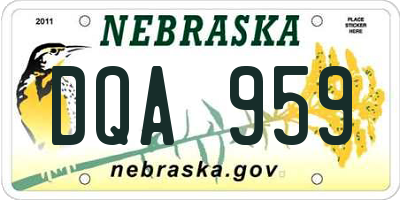 NE license plate DQA959