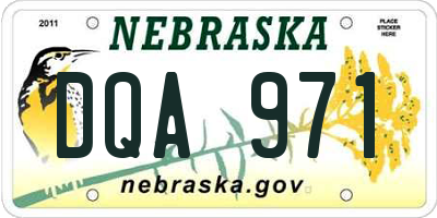 NE license plate DQA971