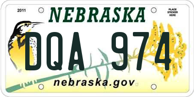 NE license plate DQA974