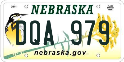 NE license plate DQA979