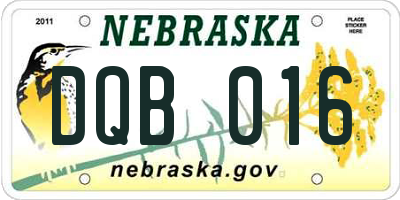 NE license plate DQB016