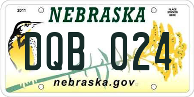 NE license plate DQB024