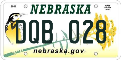 NE license plate DQB028
