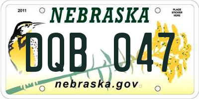 NE license plate DQB047