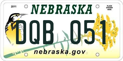 NE license plate DQB051