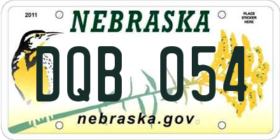 NE license plate DQB054