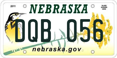 NE license plate DQB056