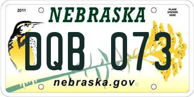 NE license plate DQB073
