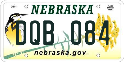 NE license plate DQB084