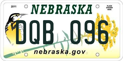 NE license plate DQB096