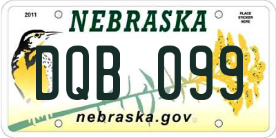 NE license plate DQB099