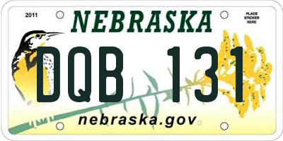 NE license plate DQB131