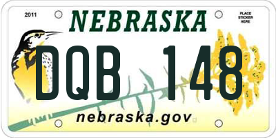 NE license plate DQB148