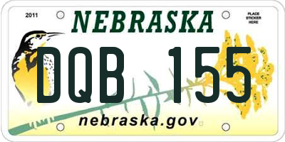 NE license plate DQB155