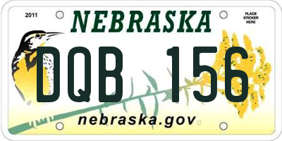 NE license plate DQB156