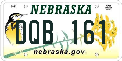 NE license plate DQB161