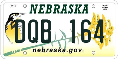 NE license plate DQB164