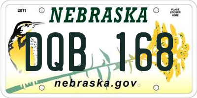 NE license plate DQB168
