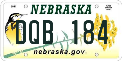 NE license plate DQB184