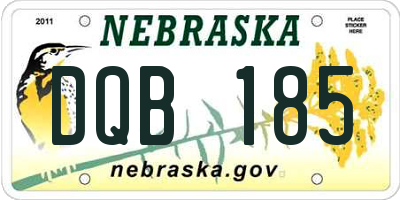 NE license plate DQB185