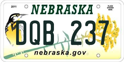 NE license plate DQB237
