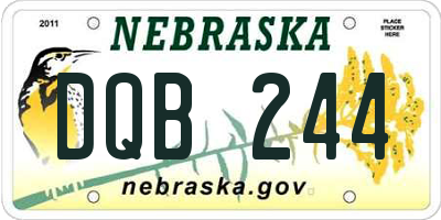 NE license plate DQB244