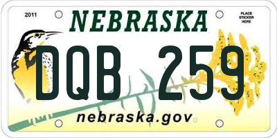 NE license plate DQB259