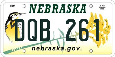 NE license plate DQB261