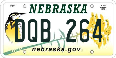 NE license plate DQB264