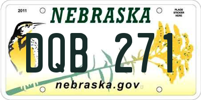NE license plate DQB271