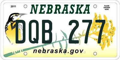 NE license plate DQB277