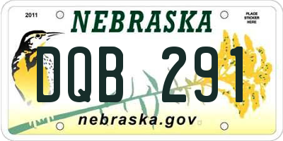 NE license plate DQB291